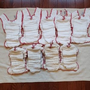 9 GMD fitted cloth diapers 4 organic/5 white